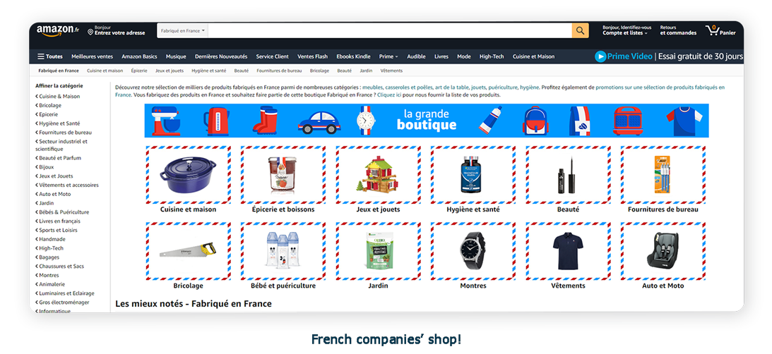 French companies’ shop | Amazon Prime Day