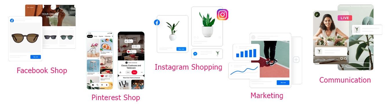 Social shopping sur Pinterest Facebook et Instagram