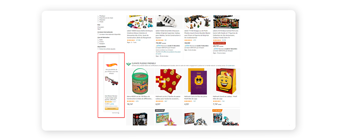 exemple publicité sponsorisée marketplace