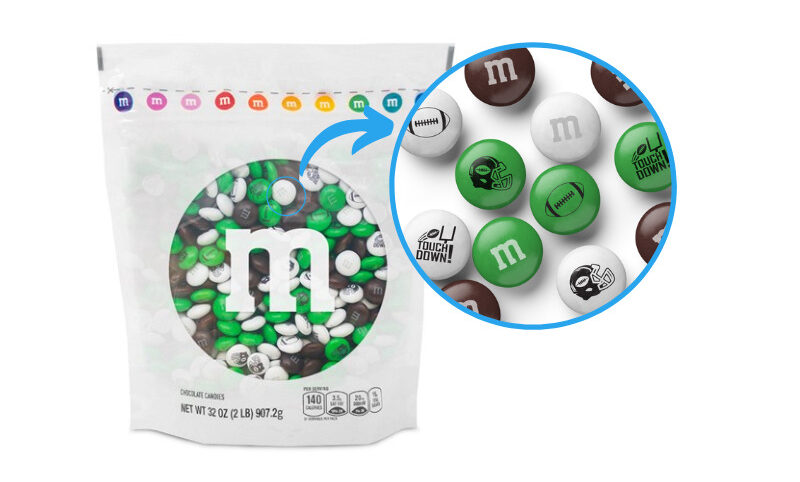 M&M's personalizados para la Superbowl