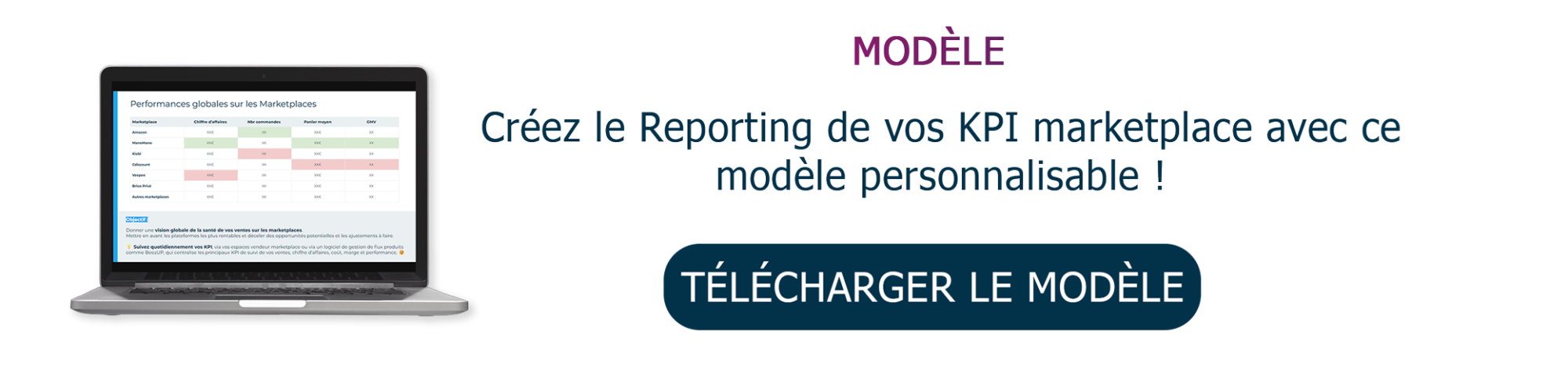 Créez le Reporting de vos KPI marketplace avec ce modèle personnalisable