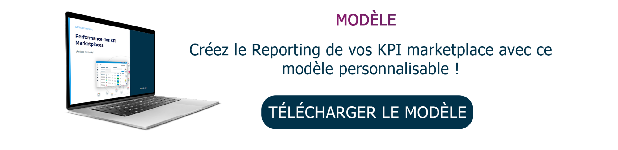 Modèle reporting KPI marketplace personnalisable